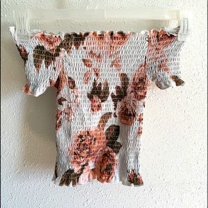 Of the shoulder crop top